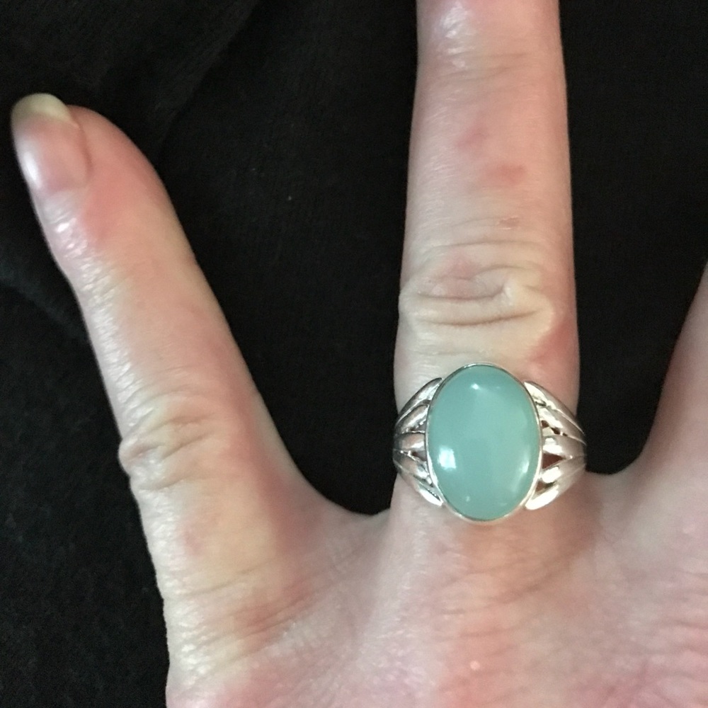 Sterling Silver Natural Aquamarine Ring 8